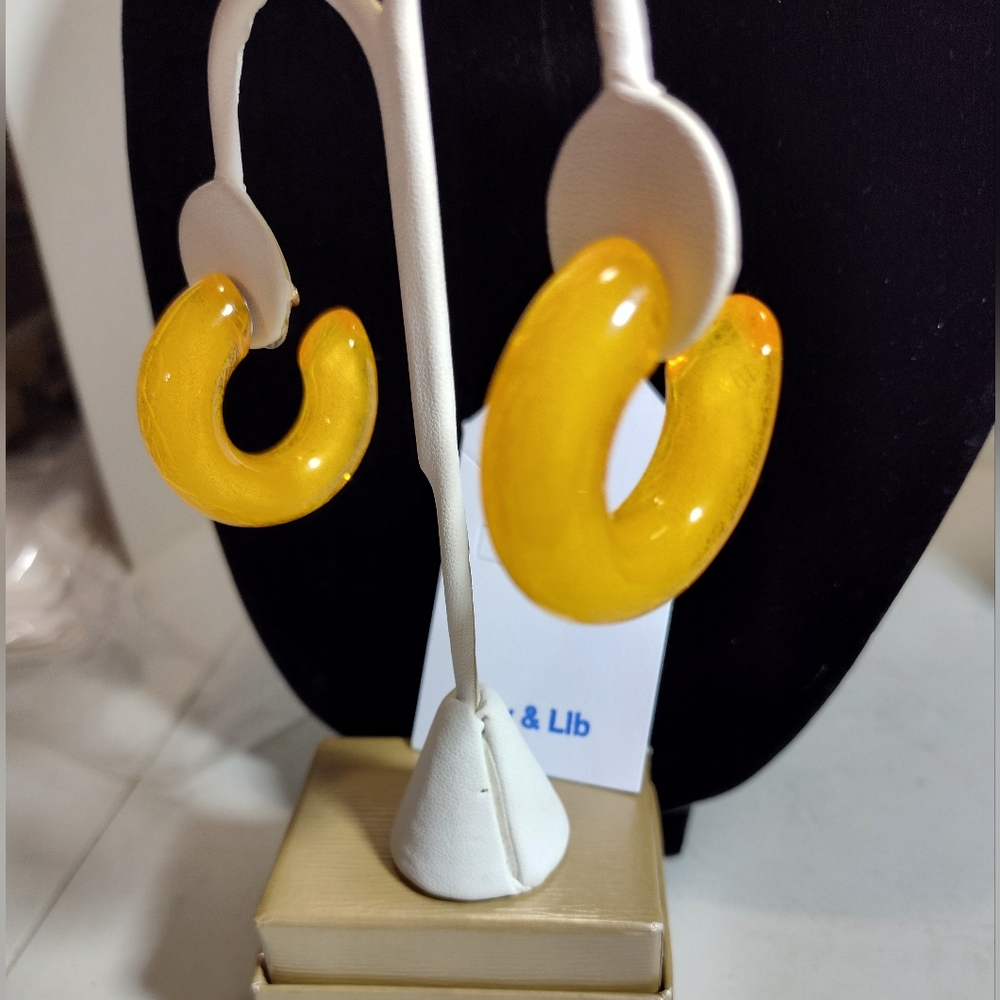 Yellow Hoop Earrings